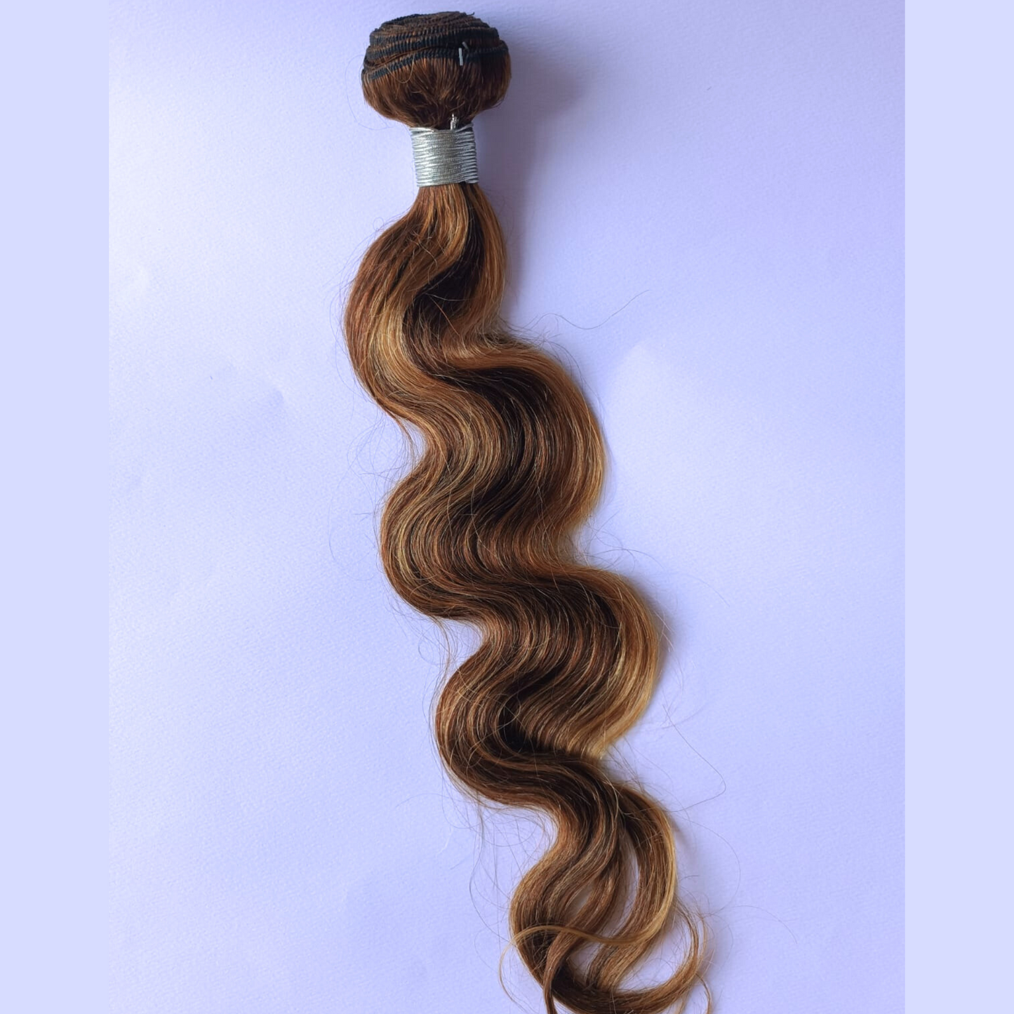 Dark Brown with Honey Blonde Highlights Body Wave Hair Bundle - 100% Human Hair