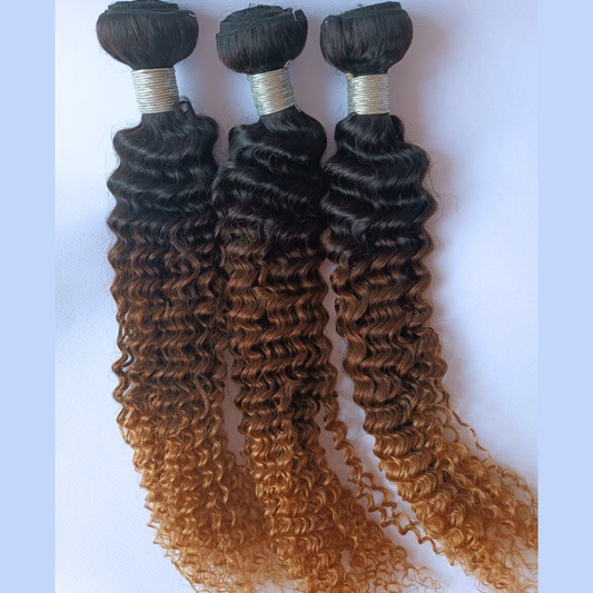 Ombre Kinky Curly Hair Bundle - 100% Human Hair
