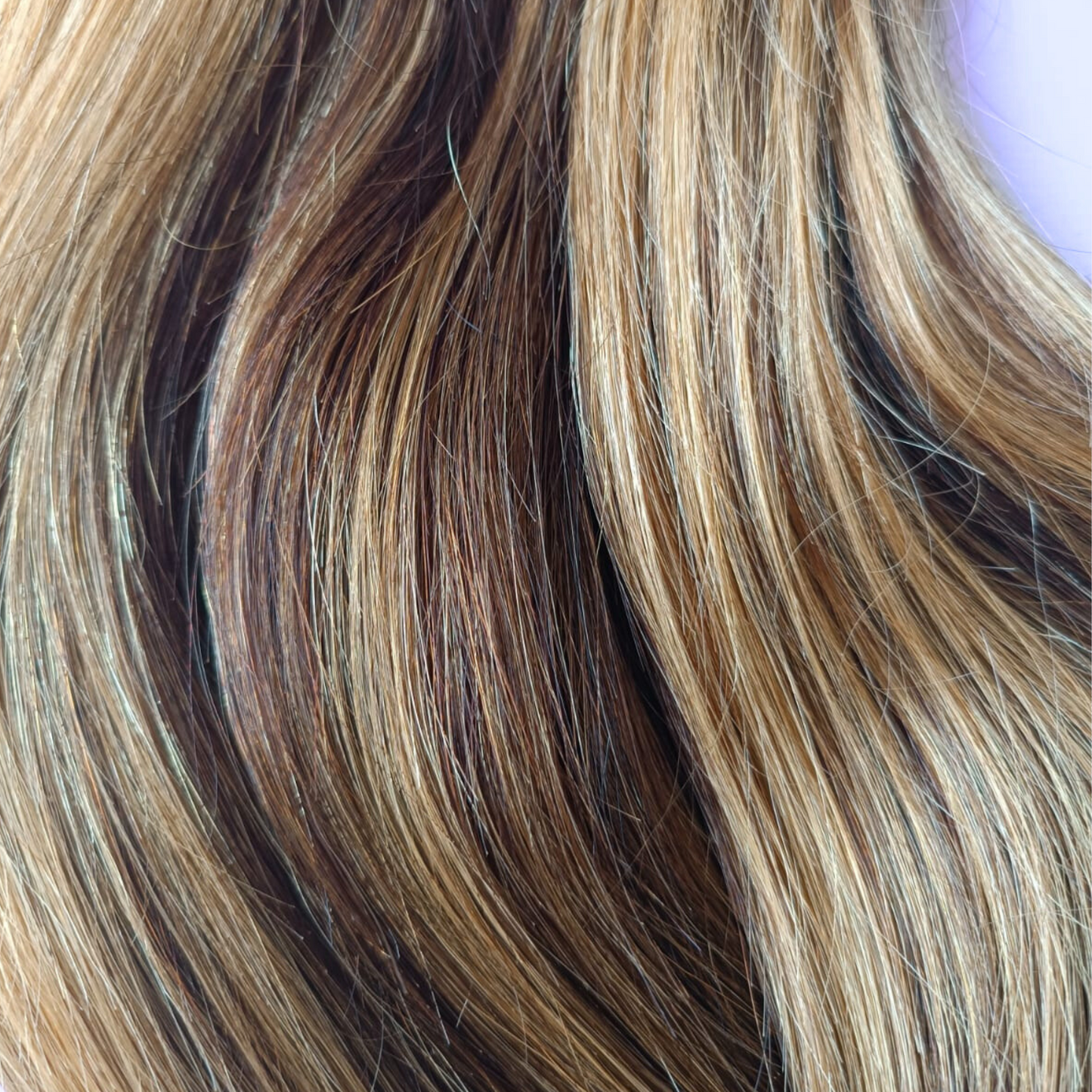 Dark Brown with Honey Blonde Highlights Straight Hair Bundle - 100% Human Hair