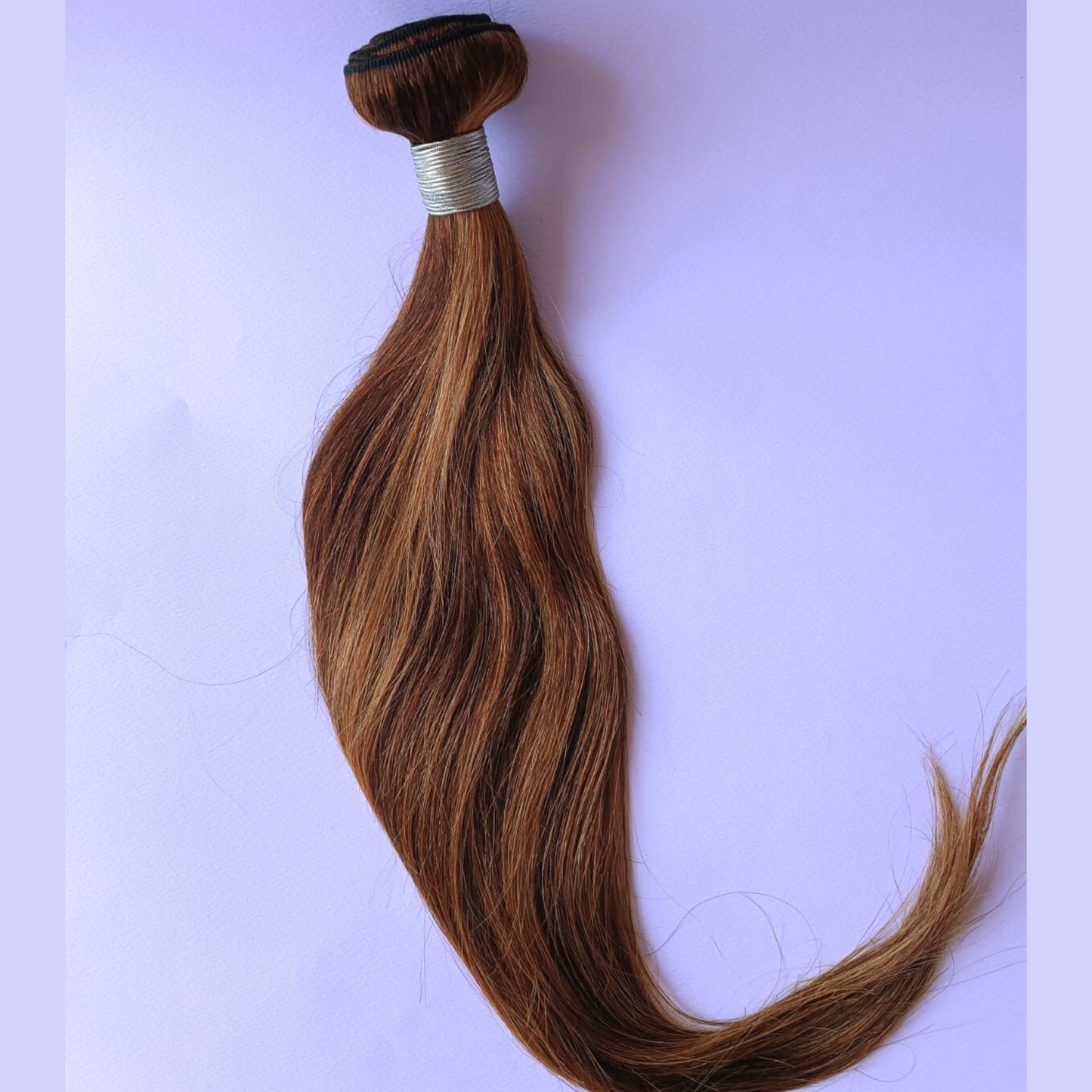 Dark Brown with Honey Blonde Highlights Straight Hair Bundle - 100% Human Hair